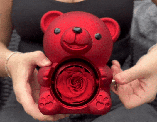 M Charm Forever Rose Bear