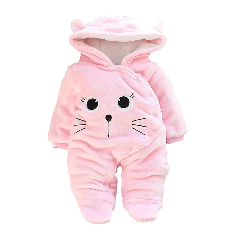 Baby Winter Overall Long Sleeve with soft, insulated fabric to keep babies warm and comfortable during winter, with a convenient zipper and snap button closure.
